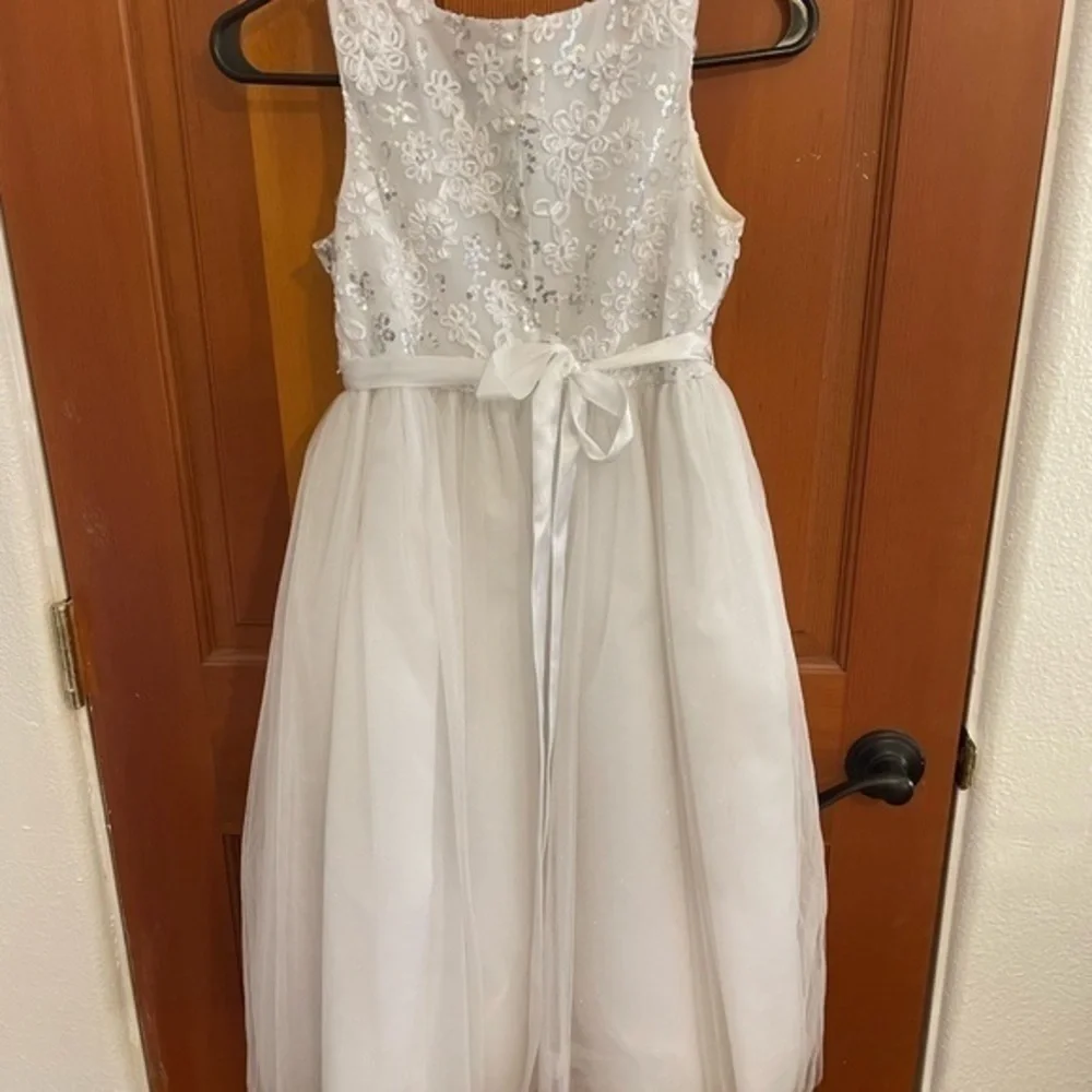 Puppy and Julie white tulle sequin little girl party dress